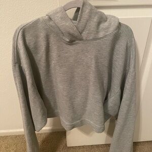ALO Yoga Gray Cropped Hoodie